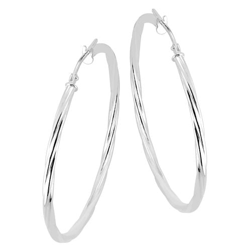 Lykka Casuals hopeiset korvarenkaat 40 x 2 mm