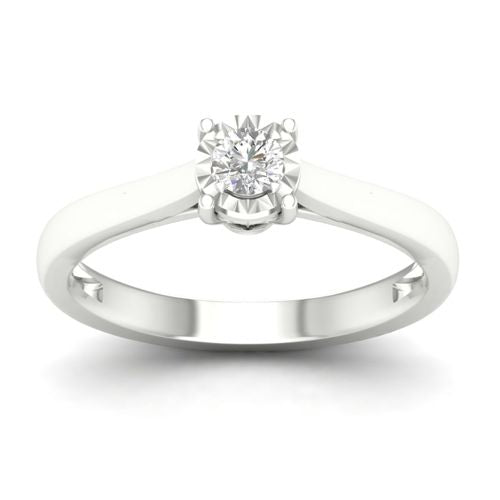 Lykka Elegance yksikivi timanttisormus 0,10 ct valkokulta