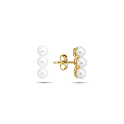 Lykka Pearls triple stone helmikultakorvakorut