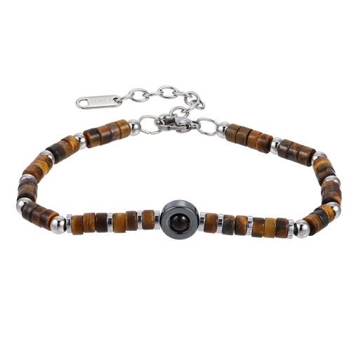 Lykka Strong Tiger eye rannekoru keltainen 19+4cm