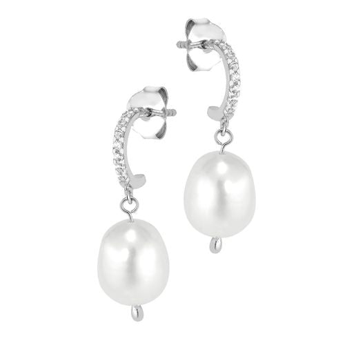 Lykka Pearls koukkuhopeakorvakorut helmillä
