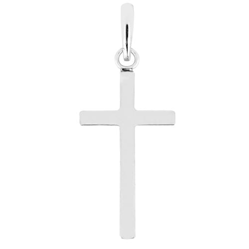 Lykka Crosses valkokultainen ristiriipus / rippiristi 16 x 9 mm