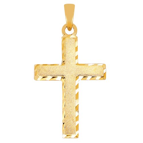 Lykka Crosses kultainen ristiriipus / rippiristi 21 x 13 mm