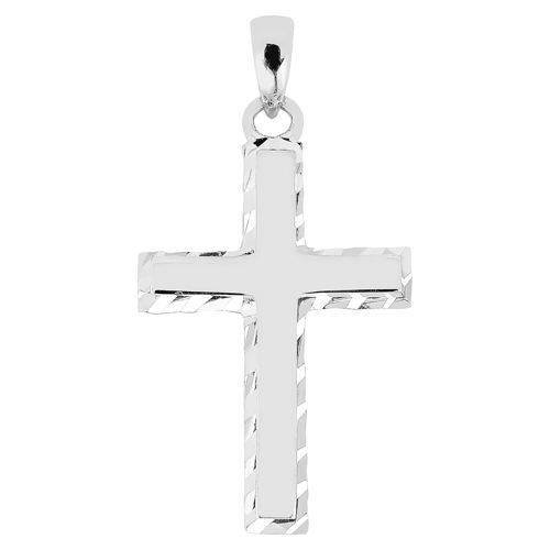 Lykka Crosses ristiriipus valkokulta / rippiristi 21 x 13 mm