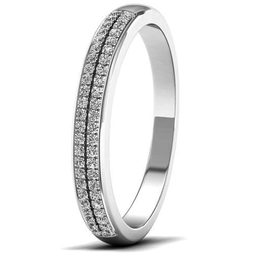 Lykka Elegance valkokultainen timanttisormus kaksirivinen 0,15 ct