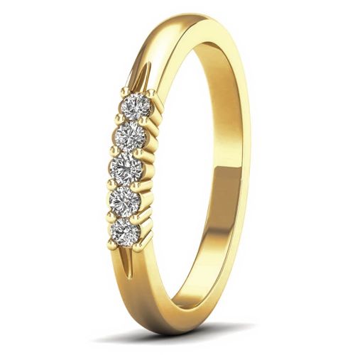 Lykka Elegance  kultainen rivi timanttisormus 0,14 ct
