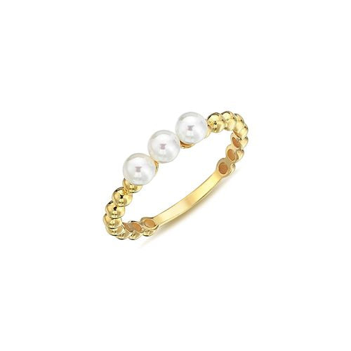 Lykka Pearls Triple stone helmikultasormus