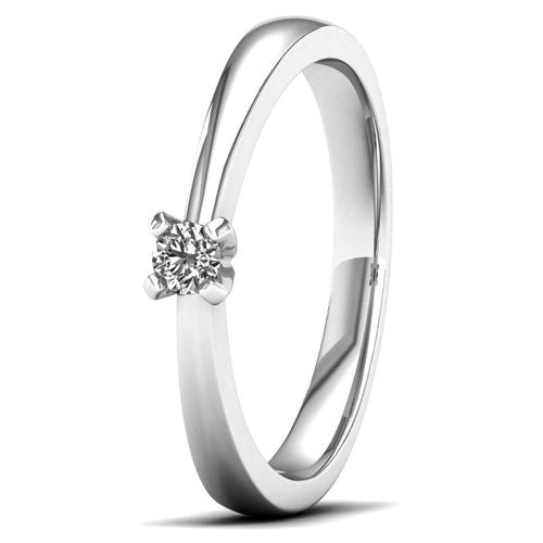 Lykka Elegance valkokultainen yksikivinen timanttisormus 0,10 ct