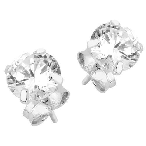 Lykka Casuals valkokultaiset tappikorvakorut zirkonialla 6 mm