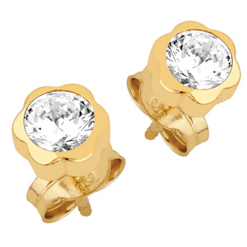 Lykka Symbols kultaiset korvakorut kukka 4 mm