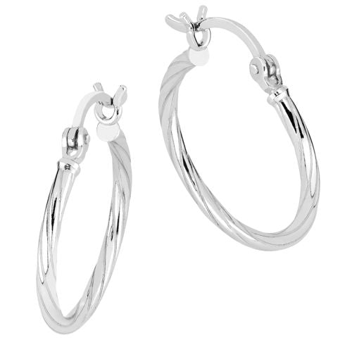 Lykka Casuals hopeiset korvarenkaat 10 x 2 mm