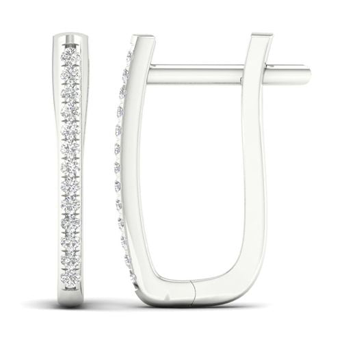 Lykka Elegance valkokultaiset timanttikorvakorut 1,7 x 15,1 mm