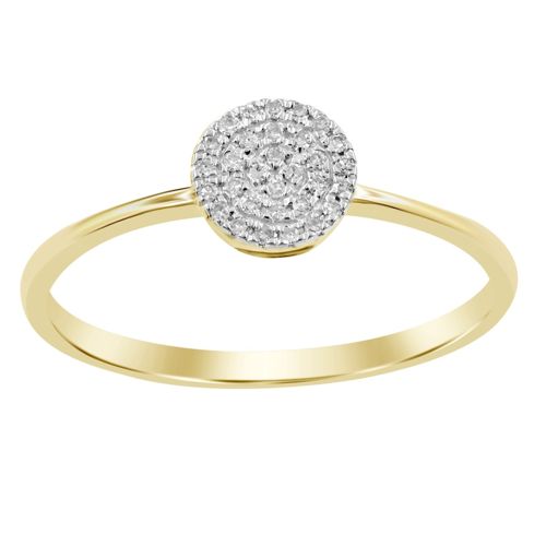 Lykka Elegance pavè keltakulta timanttisormus 0,08 ct