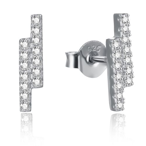Lykka Casuals hopeiset korvakorut zirkonioilla 3 x 13 mm