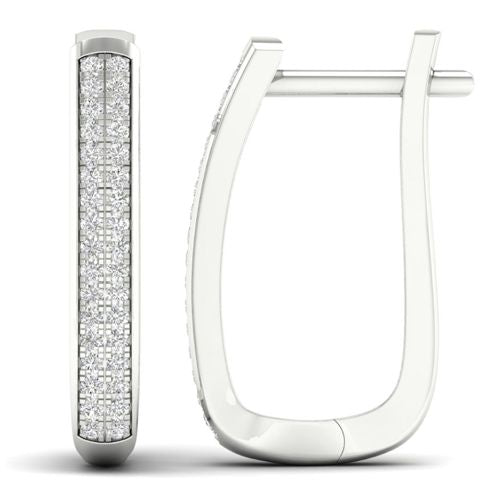Lykka Elegance valkokultaiset timanttikorvakorut 3,2 x 19,2 mm