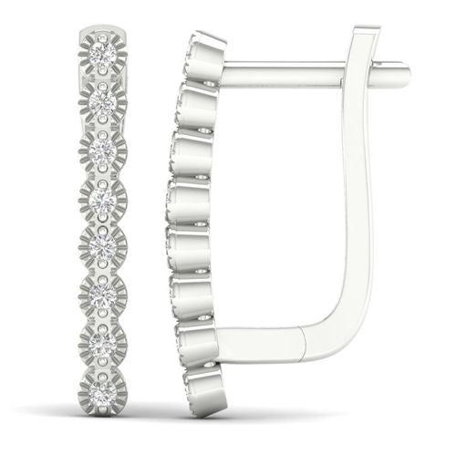 Lykka Elegance valkokultaiset timanttikorvakorut 2,2 x 17 mm