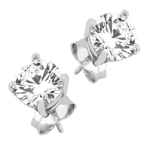 Lykka Casuals hopeiset tappikorvakorut zirkonia 4 mm
