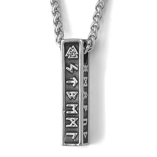 Lykka Viking runes silver teräskaulakoru 60 cm